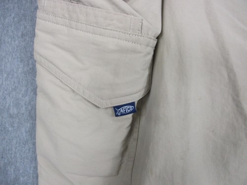 AFTCO Gamma Ray Pants Mens 32 Khaki Nylon Fishing Outdoor Cargo Adjustable Hem - Picture 2 of 11