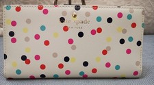 Kate Spade Staci Festive Confetti Large Slim Bifold Wallet - Multicolors