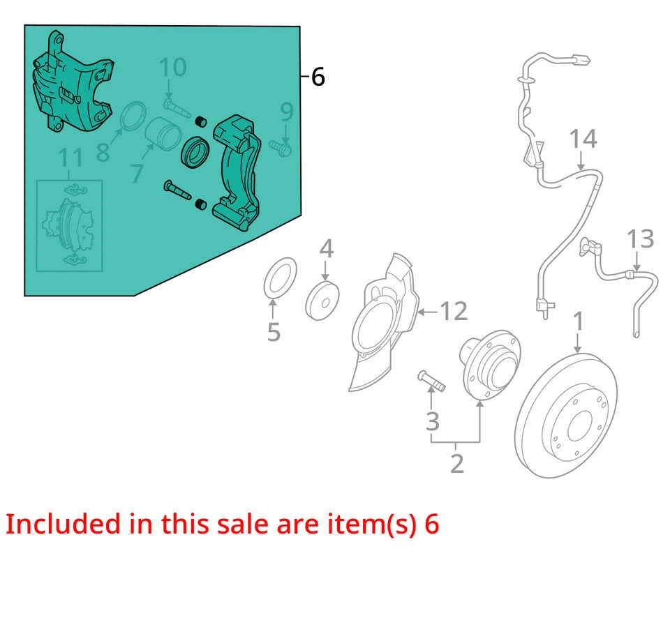 Pinza de freno izquierda conductor trasero Kia Sportage 2005-2010 W09HS Foto 3 de 4