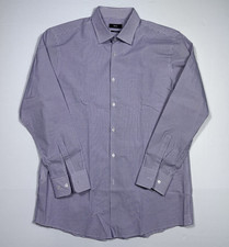 BOSS Hugo Boss Sharp Fit Men's Size Large L Casual Purple Check Print Button Up