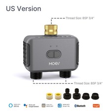 Bluetooth Tuya smart home double-outlet irrigation water valve- US Version