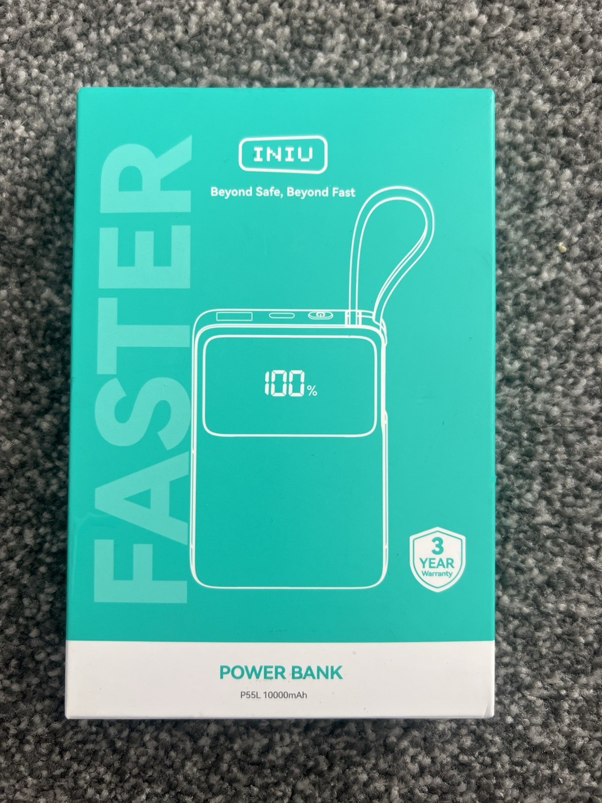 INIU Power Bank Cable.45W Portable Charger Fast Charging 10000Mah, USB C P55L