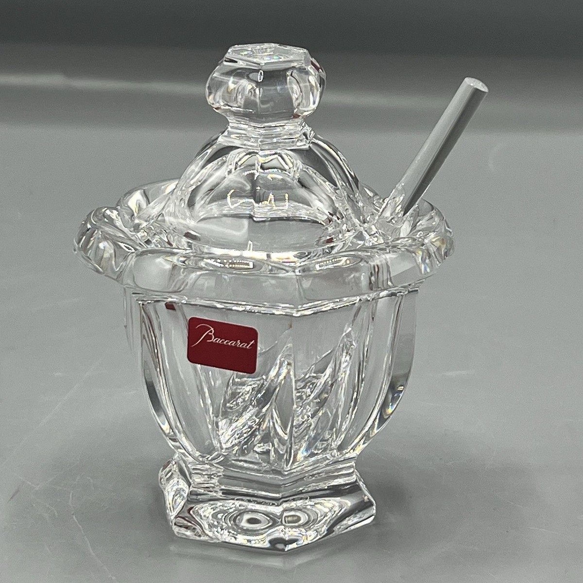 置物 Baccarat NIB Baccarat Harcourt Crystal Missouri Mustard Jar 115 w/ Spoon | eBay