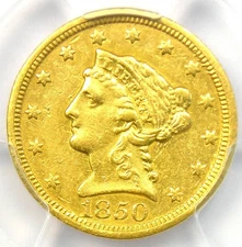 1850-C Liberty Gold Quarter Eagle $2.50 Charlotte - Certified PCGS AU Details