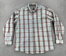 Vintage L.L. Bean Mens XL Made In USA Cotton Plaid Button Up Long Sleeve Shirt