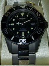 Invicta Pro Diver 0420 Automatic Men  s Watch 45mm Titanium Black Dial Box Papers