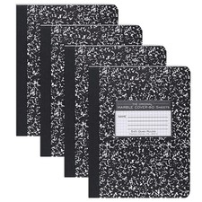 Hard Cover Composition Notebook, 4 Pack, Black Marble Comp Book, 9.75  x 7.5  ...