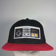 Nintendo Entertainment System NES Controller Black Red Snapback Hat