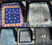 Lot 6 Vintage Handkerchiefs Hankies Floral  Embroidered Designs
