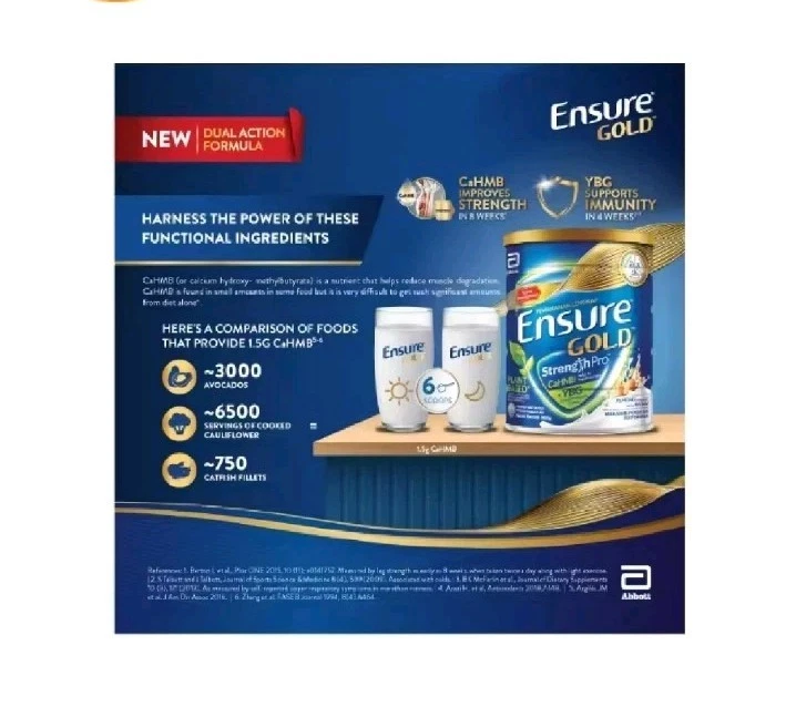 Abbott EnsureGold Gold Milk Powder Vanilla Flavored New 1 X 400g - Image 2 of 3