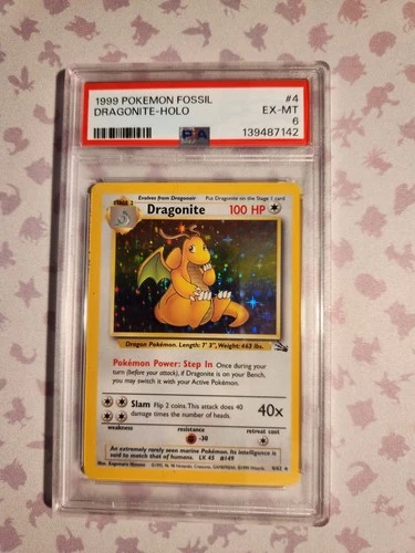 Dragonite PSA 6 Holo Pokémon Fossil 4/62