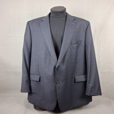 LAUREN Ralph Lauren Sportcoat 52S Mens Blue Wool Windowpane Check Blazer Jacket