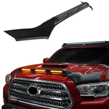 Tacoma Hood Deflector Bug Protector Shield Guard with Amber LED Lights