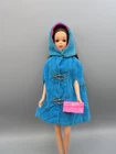 Vintage 1960s Barbie Francie Style Setters #1268 Blue Velvet Coat & Hood NO DOLL