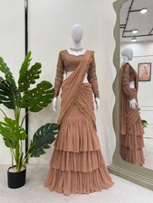 Ready-to-Wear Designer Saree for Adults Bollywood Party and Indian Pakistani Wed