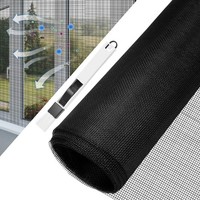 Fliegengitter Meterware Fiberglas 120X250Cm Insektenschutz Schwarz Uv-BestäNdig
