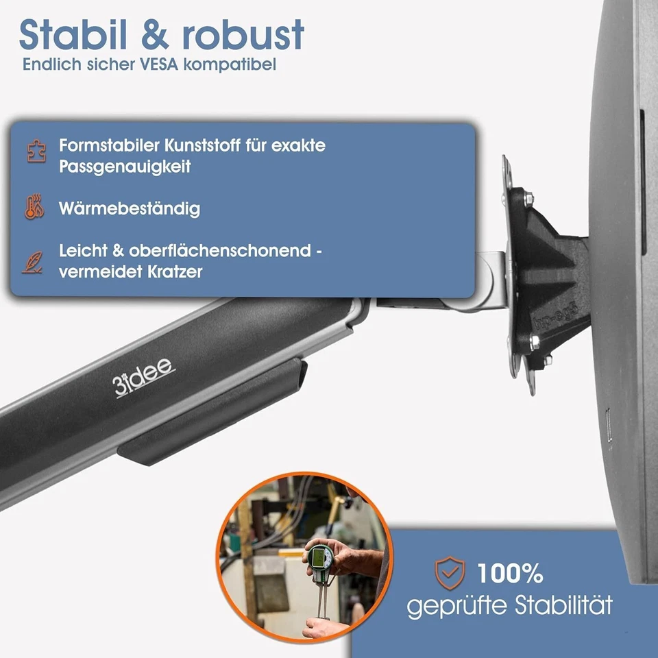 VESA Adapter für HP 524pf, 527pf, 527pq, 524pu, 527pf, E24q, E27q, E32k - 75x75 - Bild 4 von 4