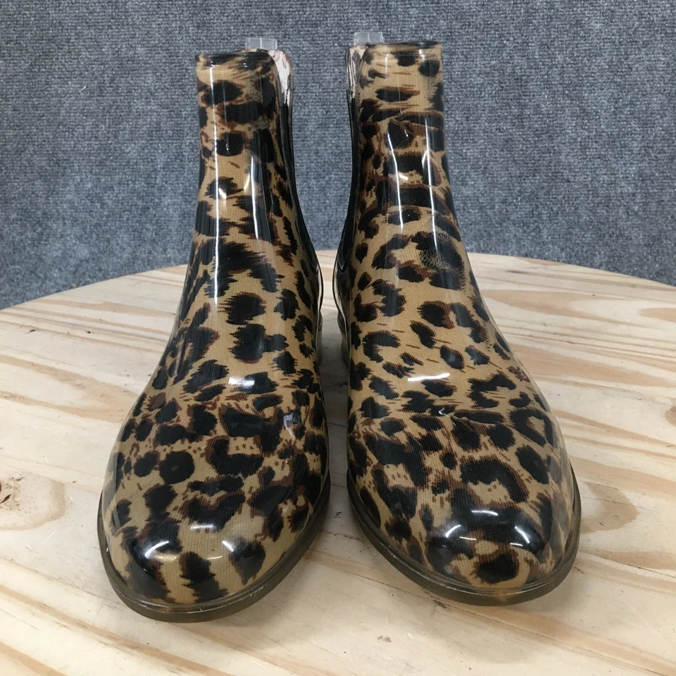 Botas J.Crew para mujer 10 multicolores Chelsea botines de lluvia tacones de leopardo Foto 4 de 4
