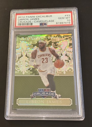 LeBron James [Orange Die Cuts] #93 2014 Panini Excalibur Crusade card