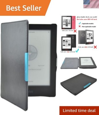 Ultra-Thin PU-Leather Hard Shell Case for Kobo Aura HD - Elegant Black Design