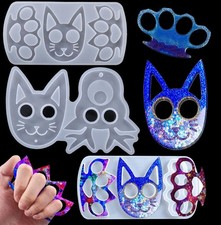 Resin Cat Shape Mould for Jewelry Casting Keychain DIY Epoxy Silicone Mold Set