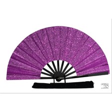 Purple Glitter Clack Fan: Folding Hand Fan