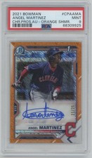 Angel Martinez 2021 Bowman Chrome Orange Shimmer Refractor Auto /25 PSA 9