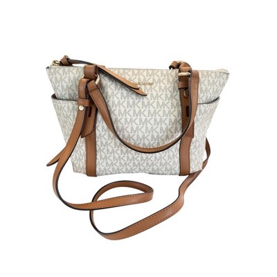 Michael Kors Sullivan Small Crossbody Tote Bag Vanilla Acorn MK Monogram Logo