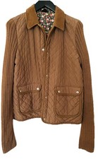 Top Shop Quilted Countryside Style Jacket Knitted Sleeves 16UK Floral Lined