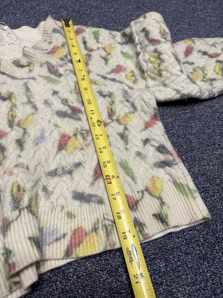 Sudadera corta estampada Anthropologie para mujer manga larga XL suéter J6 Foto 4 de 4