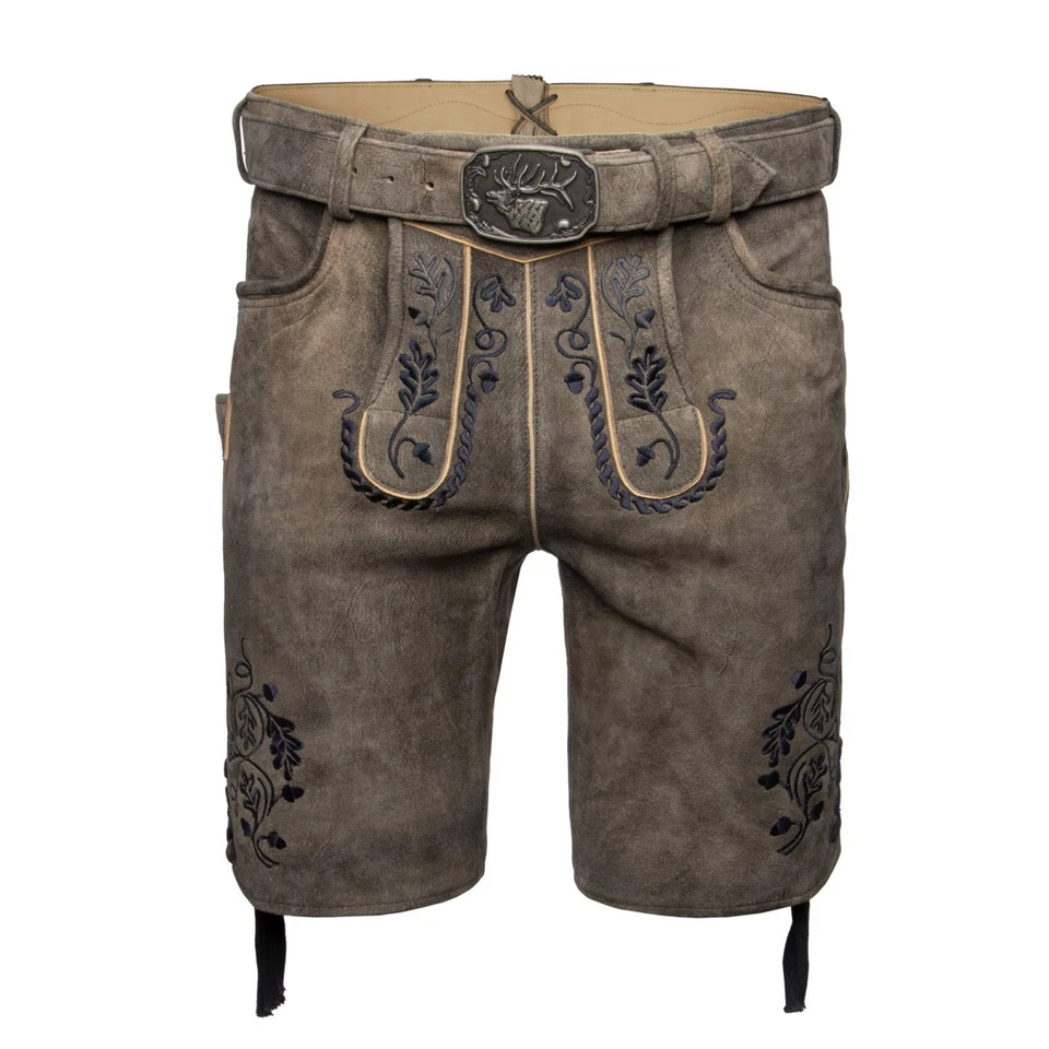 Spieth & Wensky Gottfried Pantalon en Cuir avec Ceinture Homme Traditionnel - Photo 1/1