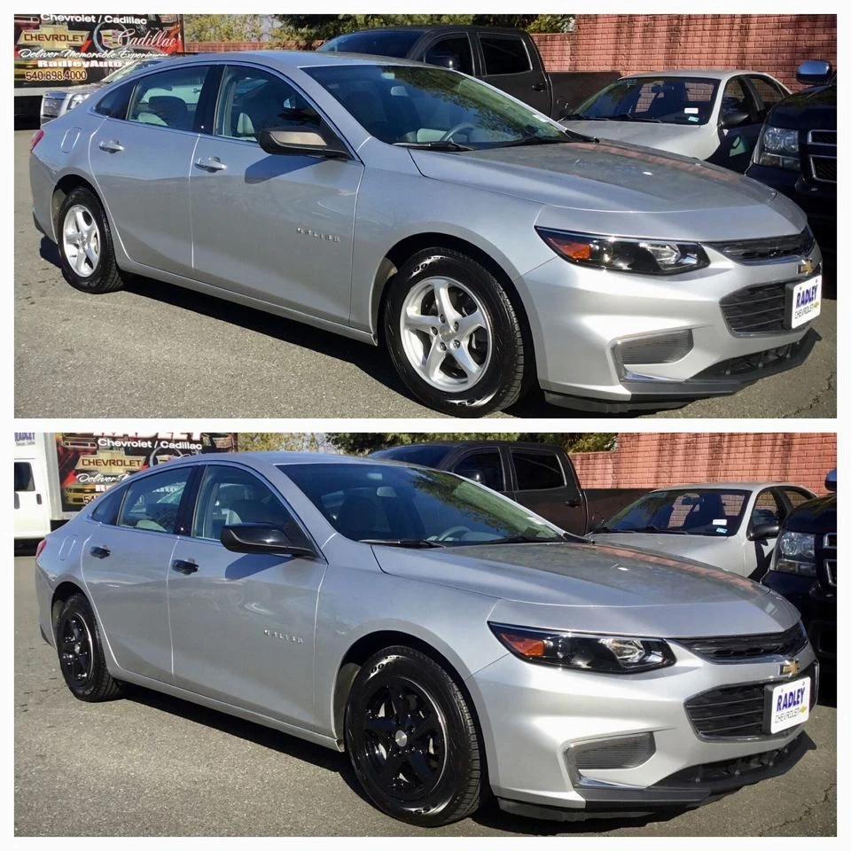 Juego de 4 cubiertas de rueda impostor negras brillantes de 16" para cubiertas de llanta Chevy Malibu 16-18 Foto 2 de 2