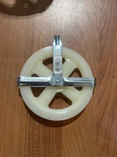 5" Clothesline Pulley, Nylon Rope Pulley for Outdoor Clotheslines - White 19x