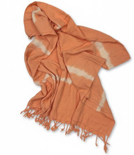 Marmara Imports Turkish Towel Organic Cotton Peach Tie Dye Fringe 68x35 Beach