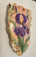 RARE - FOSSIL CORAL- 125,000-150,000 Yrs Old,  w/IRIS Painting - FLORIDA KEYS