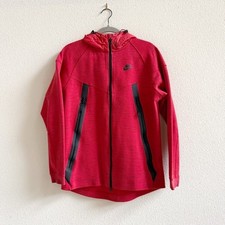 Nike Tech Fleece Bounded Red Full Zip Windrunner Jacket Mens Size Small Red