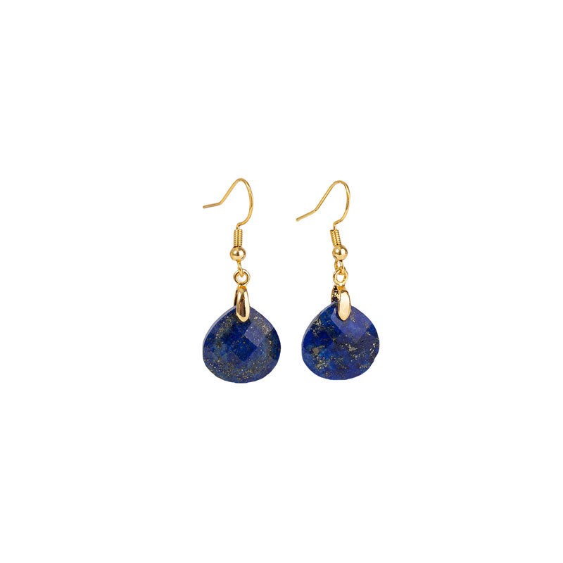 Boho Blue Stone Earrings Gold Plated Long Dangle Drop Geometric Fashion Jewelry