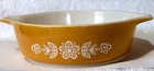 Vintage Pyrex Glass Round Casserole Bowl or Dish Butterfly Gold 1 Pint # 471