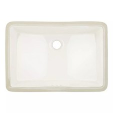 Signature Myers Rectangular Porcelain Undermount Bathroom Sink Biscuit SHU1812BS