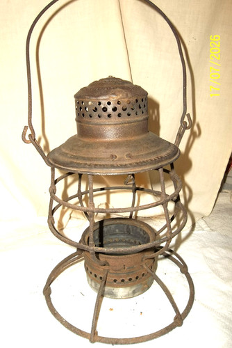 I.C.R.R. ILLINOIS CENTRAL RAILROAD ADAMS WESTLAKE*3*WIRE CAGE TALL LANTERN FRAME
