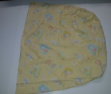 Vintage Fitted Baby Crib Sheet for Standard Crib Mattress Yellow Animals 80's