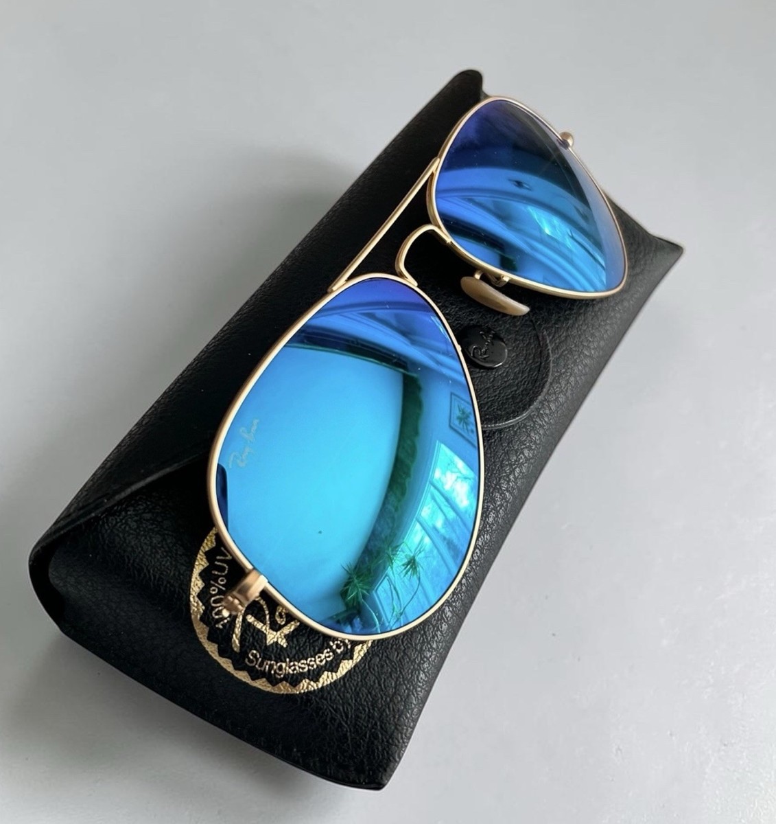 Ray-Ban RB3025 Aviator Large Metal Mirror Pilot Sunglasses Italy