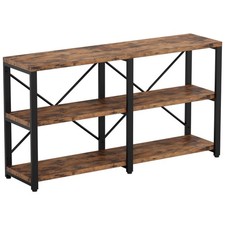 Rustic Entryway Console Table, Long Hallway Table 55 in 3-Tier, TV Stand Ente...