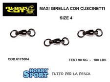 BLACK CAT GIRELLA CON CUSCINETTO SIZE 4  TEST 90 KG 180LB BIG GAME  3 PZ