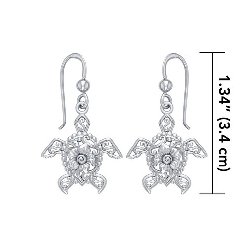 Meeresschildkröte filigran 925 Sterling Silber Ohrringe fein Ozean Beach Life Schmuck - Bild 2 von 3