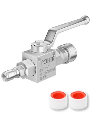 #ad #ad Pressure Washer Ball Valve 5000 PSI 3 8” Quick Disconnect Connect Shut Off Va... $38.32