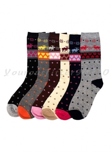 Paquete de 6 y 12 Calcetines Crew de Moda para Mujer Moda Arcilla a Rayas Informales Lindos Diseño Navidad - Imagen 5 de 29