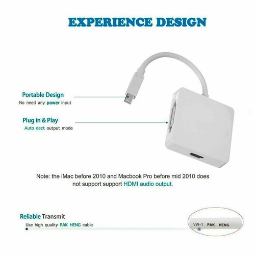 Mini Displayport Dp auf HDMI VGA DVI Adapter für Microsoft Surface Pro 3 2 - Bild 2 von 7