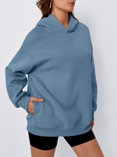 Women's Oversized Fleece Hoodie Pullover Hooded Sweatshirt Long Sleeve Tops - Picture 32 of 88