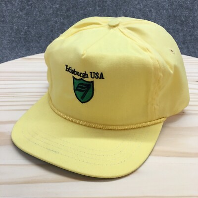 Edinburgh USA Duckster Rope Hat Mens Yellow One Size Adjustable Embroidered Logo